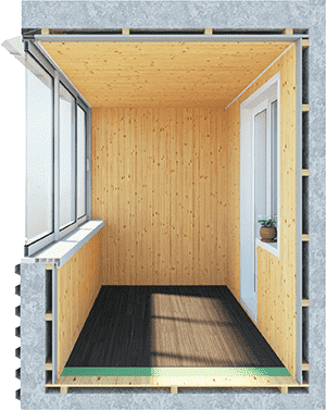 Отделка балконов и лоджий деревянной вагонкой